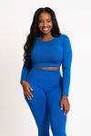 EBONY BLUE LONG SLEEVE TOP